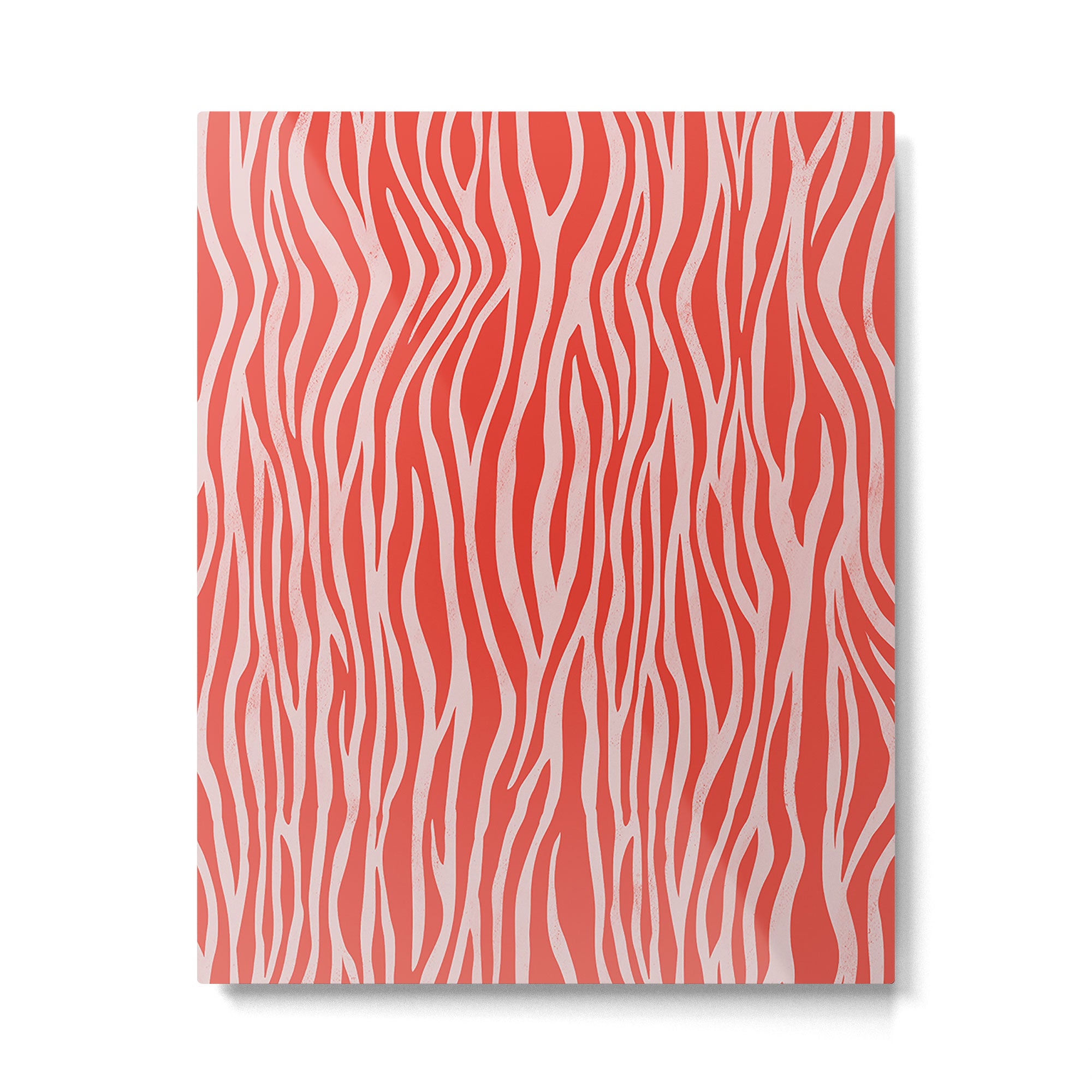 Dopamine Zebra Stripe Animal Print In Red Metal Print Gallery Image 4