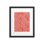 Dopamine Zebra Stripe Animal Print In Red Framed Art Print Gallery Image 5