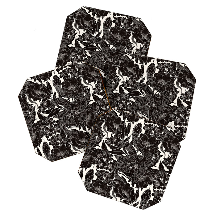 Enchanted Snake Block Print Coaster Gallery Image 1