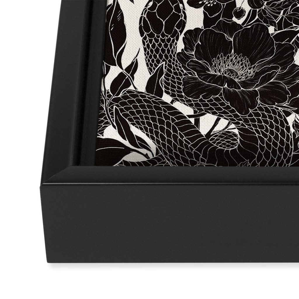 Enchanted Snake Block Print Framed Canvas Print Gallery Image 3