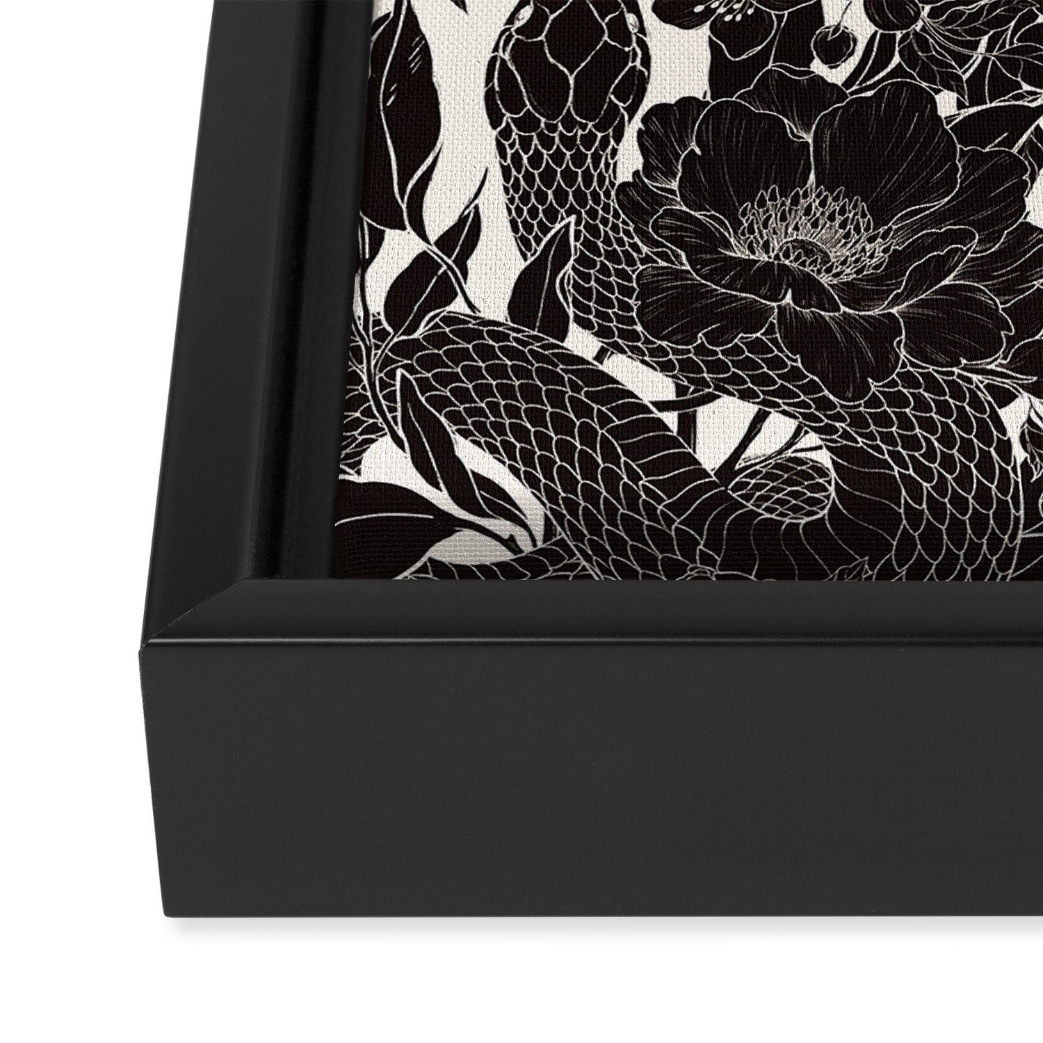 Enchanted Snake Block Print Framed Canvas Print Gallery Image 3