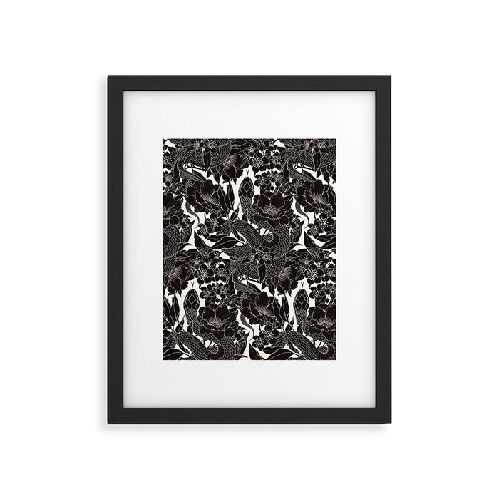 Enchanted Snake Block Print Framed Art Print Gallery Image 1