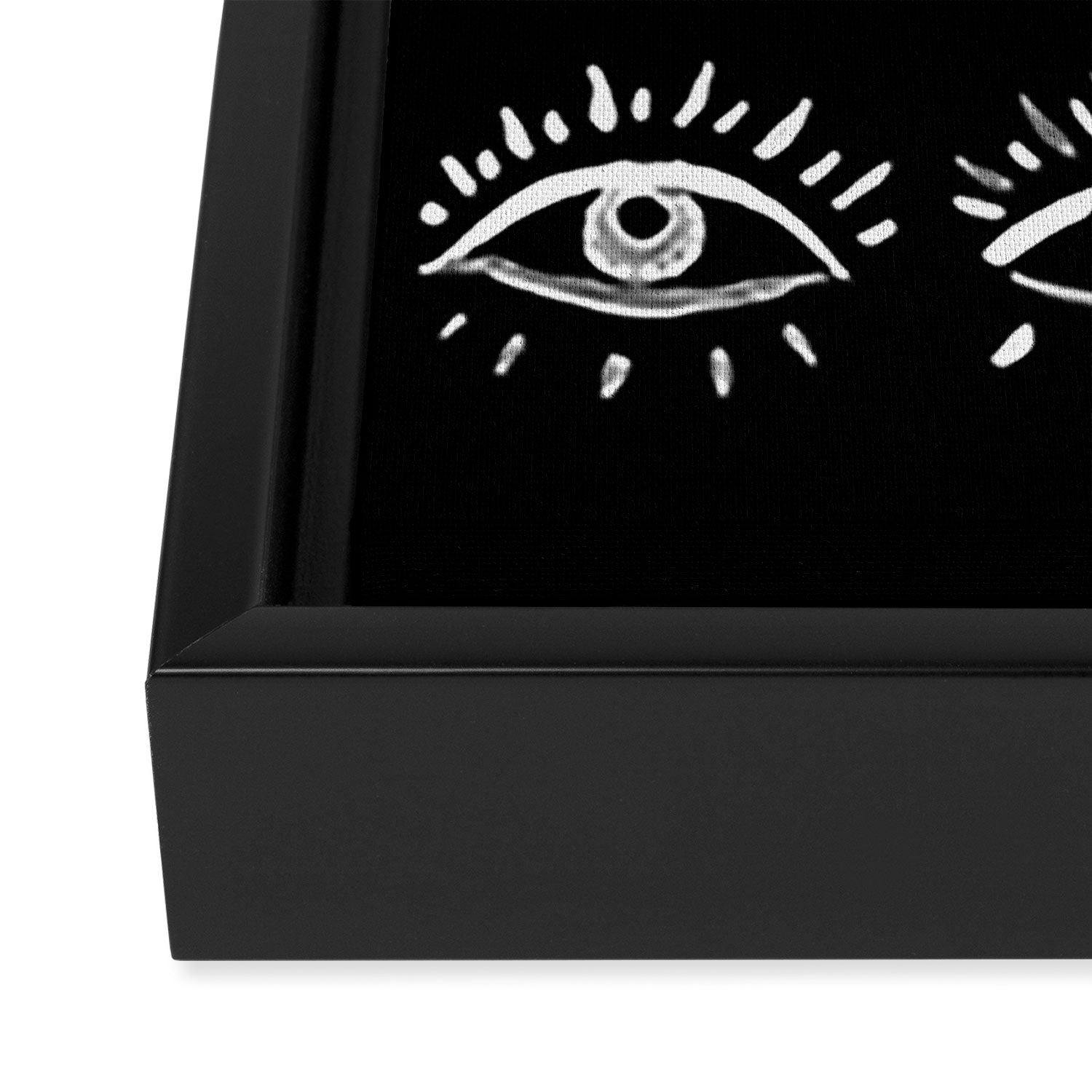 Evil Eye - Black and White Framed Canvas Print Gallery Image 3