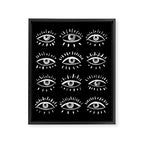 Evil Eye - Black and White Framed Canvas Print Gallery Image 6