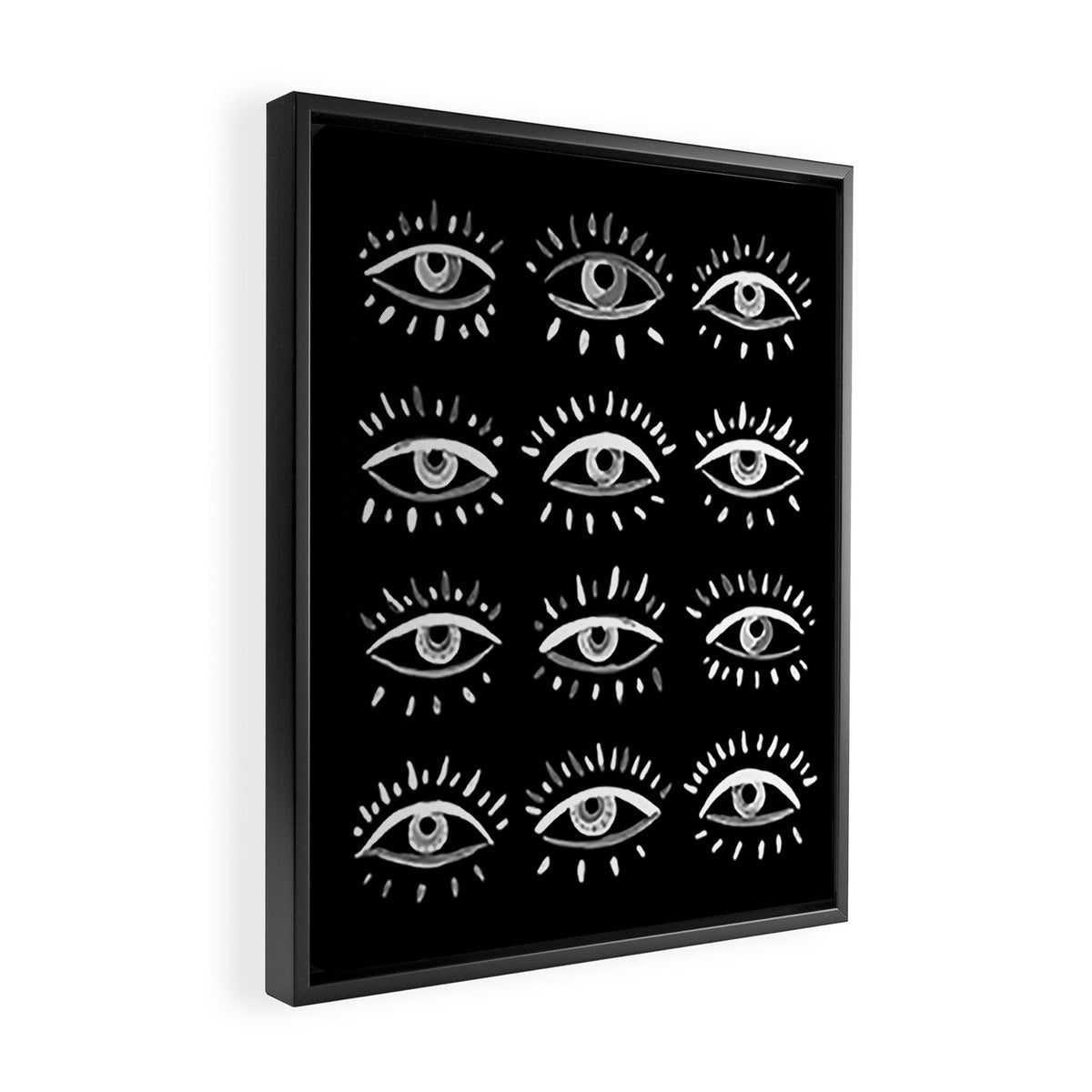 Evil Eye - Black and White Framed Canvas Print Gallery Image 2