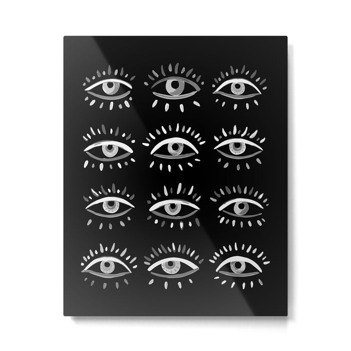 Evil Eye - Black and White Metal Print Gallery Image 1
