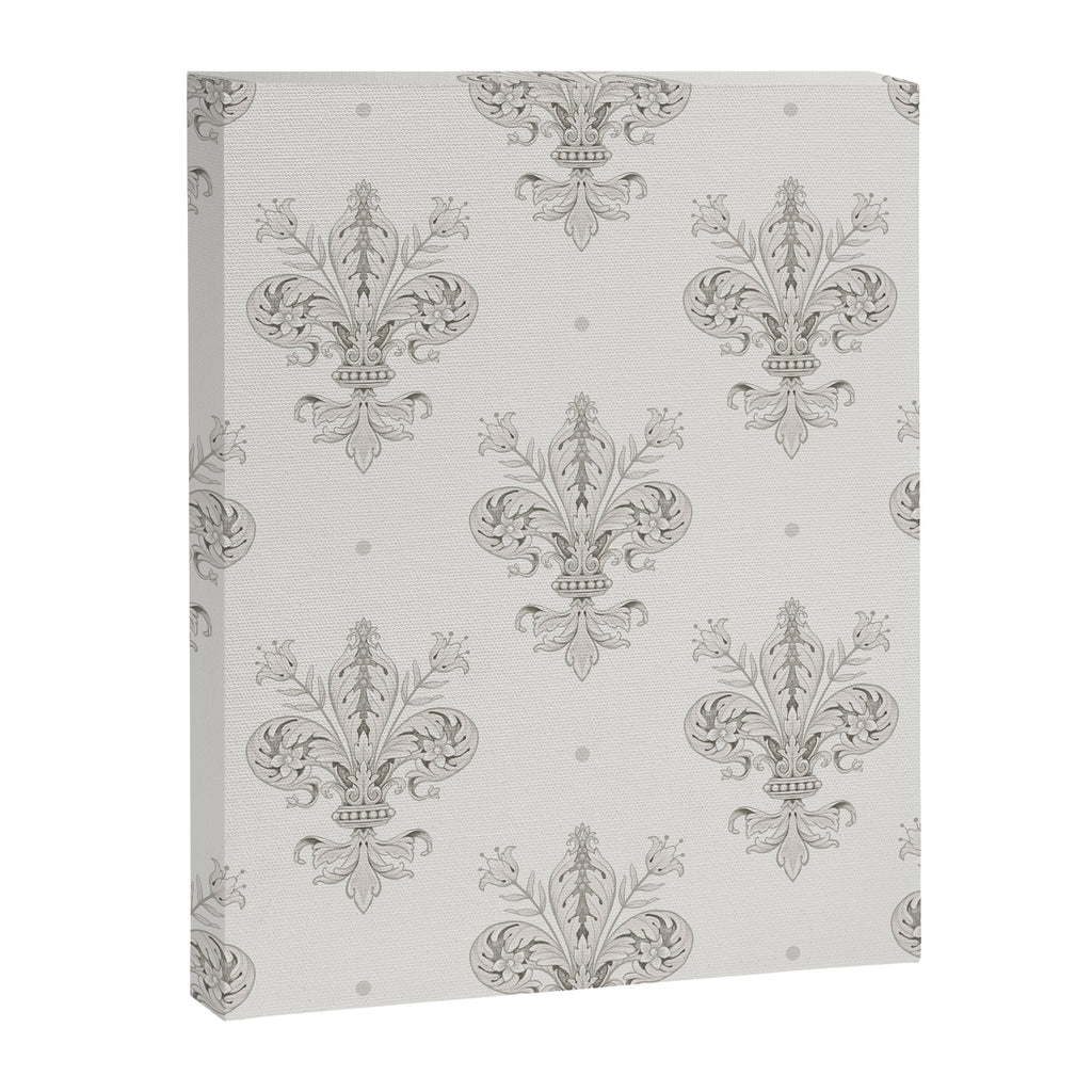 Fleur De Lis In Cool Neutral Grey Canvas Print Gallery Image 8