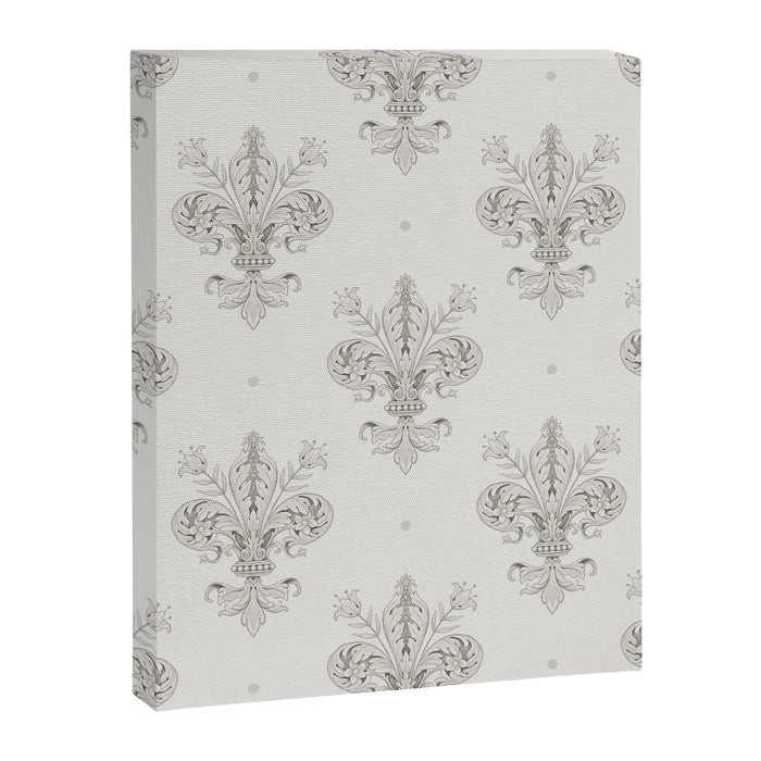 Fleur De Lis In Cool Neutral Grey Canvas Print Gallery Image 1