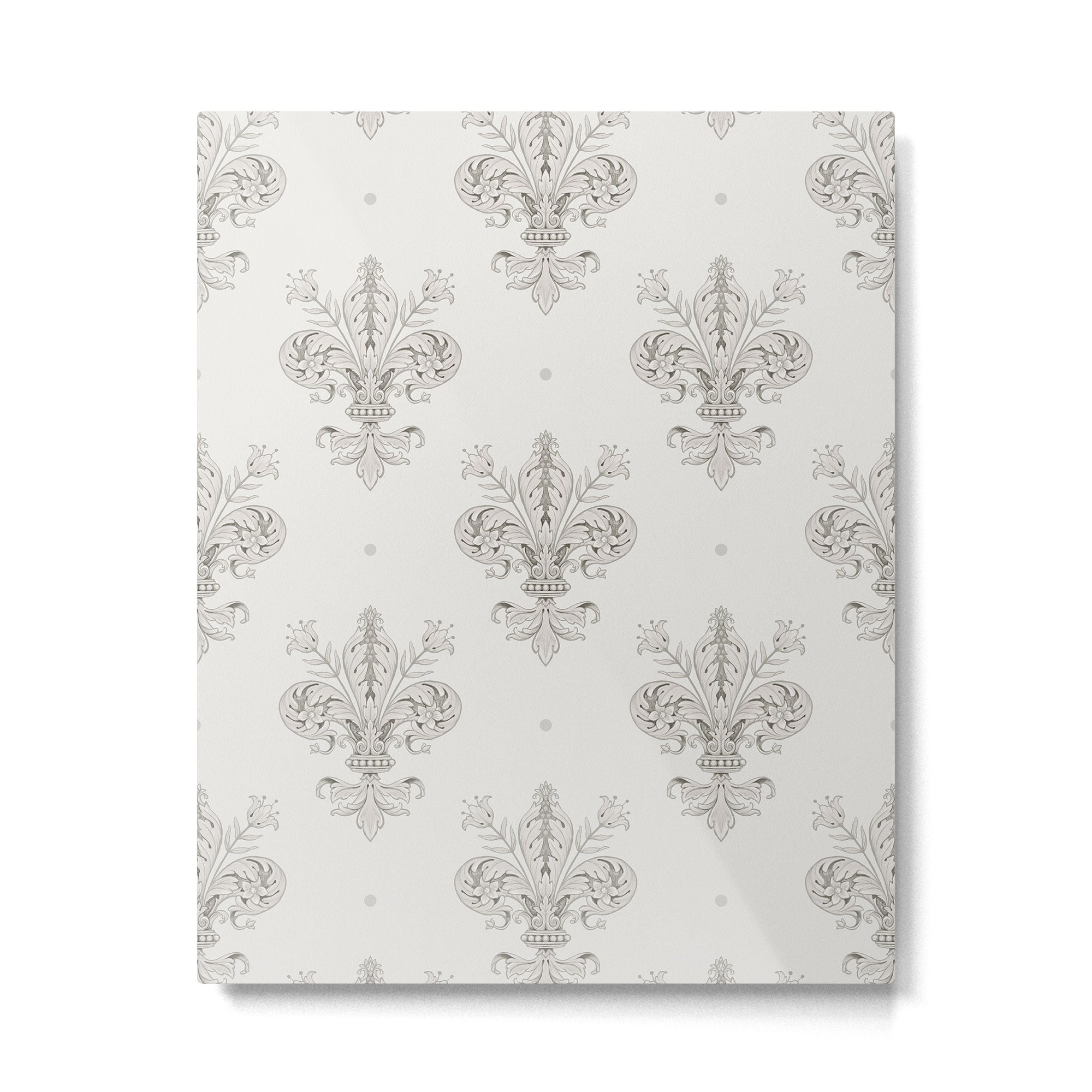 Fleur De Lis In Cool Neutral Grey Metal Print Gallery Image 6