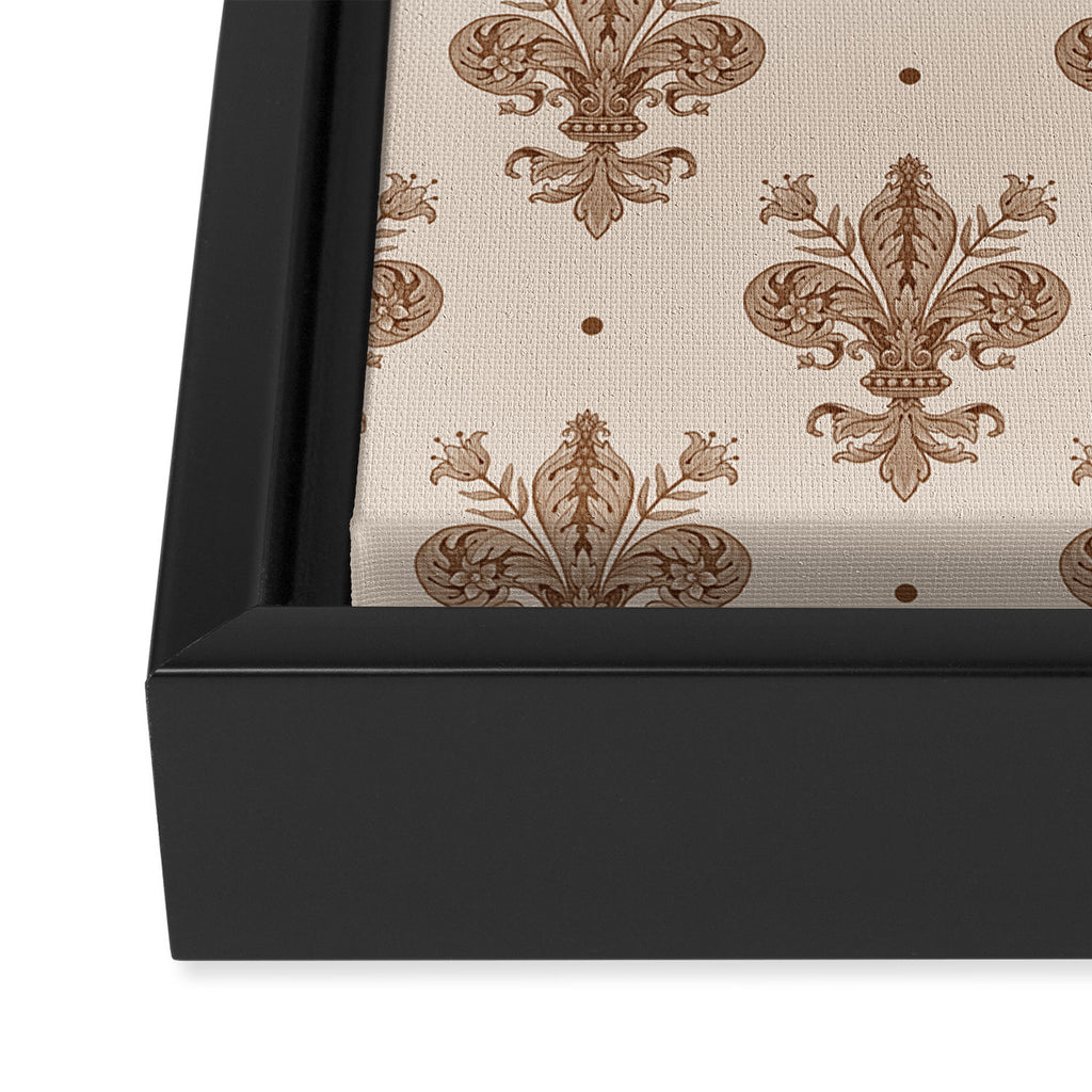 Fleur De Lis In Neutral Framed Canvas Print Gallery Image 3