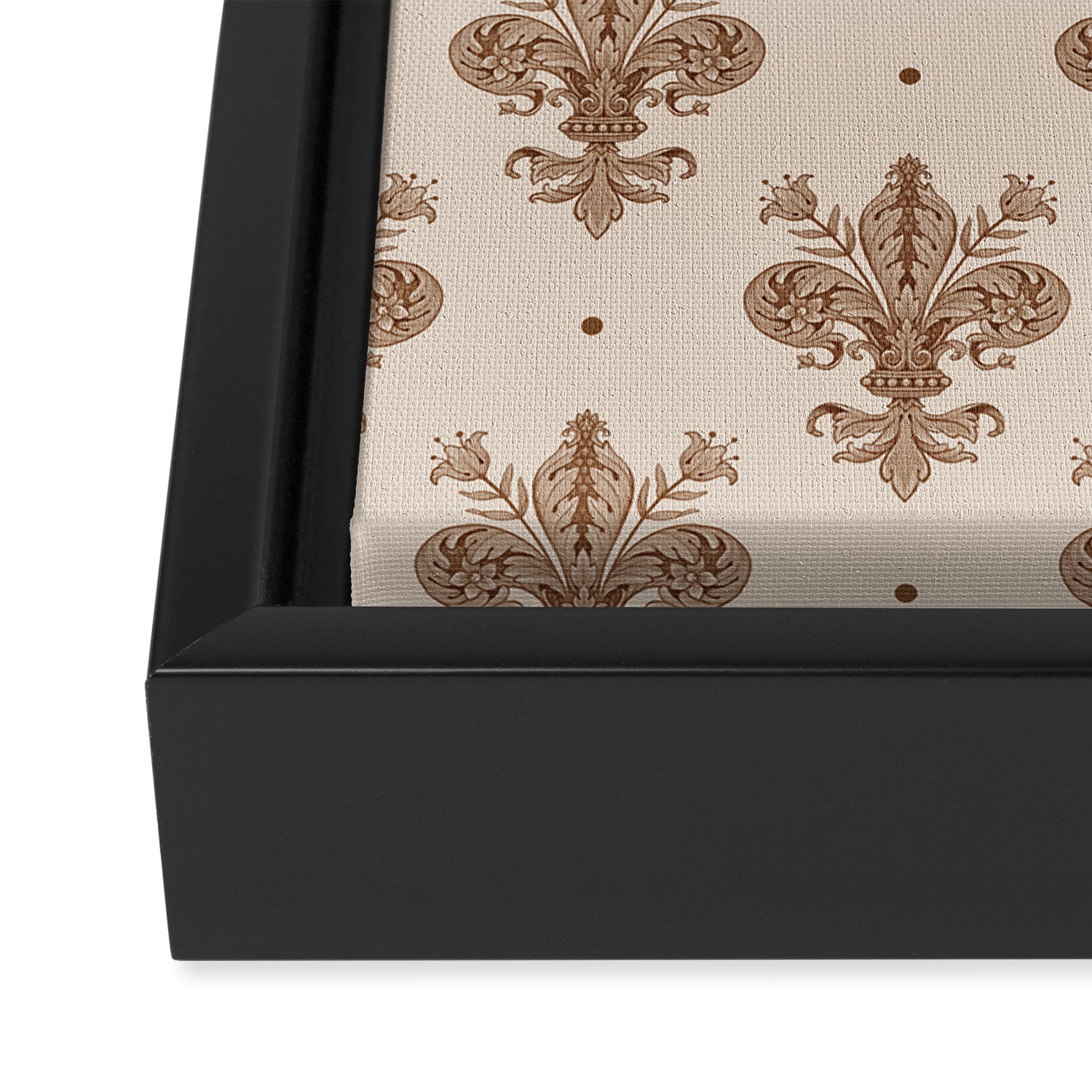 Fleur De Lis In Neutral Framed Canvas Print Gallery Image 3
