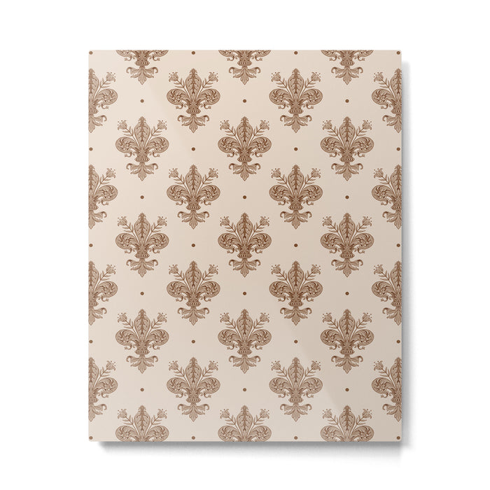 Fleur De Lis In Neutral Metal Print Gallery Image 1