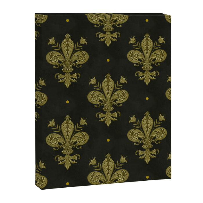 Fleur De Lis In Rich Green Canvas Print Gallery Image 1