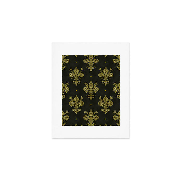 Fleur De Lis In Rich Green Art Print Gallery Image 1