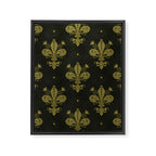 Fleur De Lis In Rich Green Framed Canvas Print Gallery Image 6