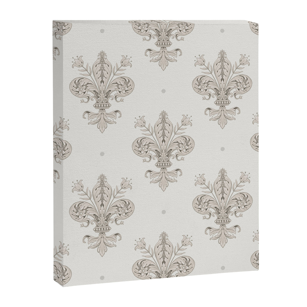 Fleur De Lis In Warm Grey Canvas Print Gallery Image 8