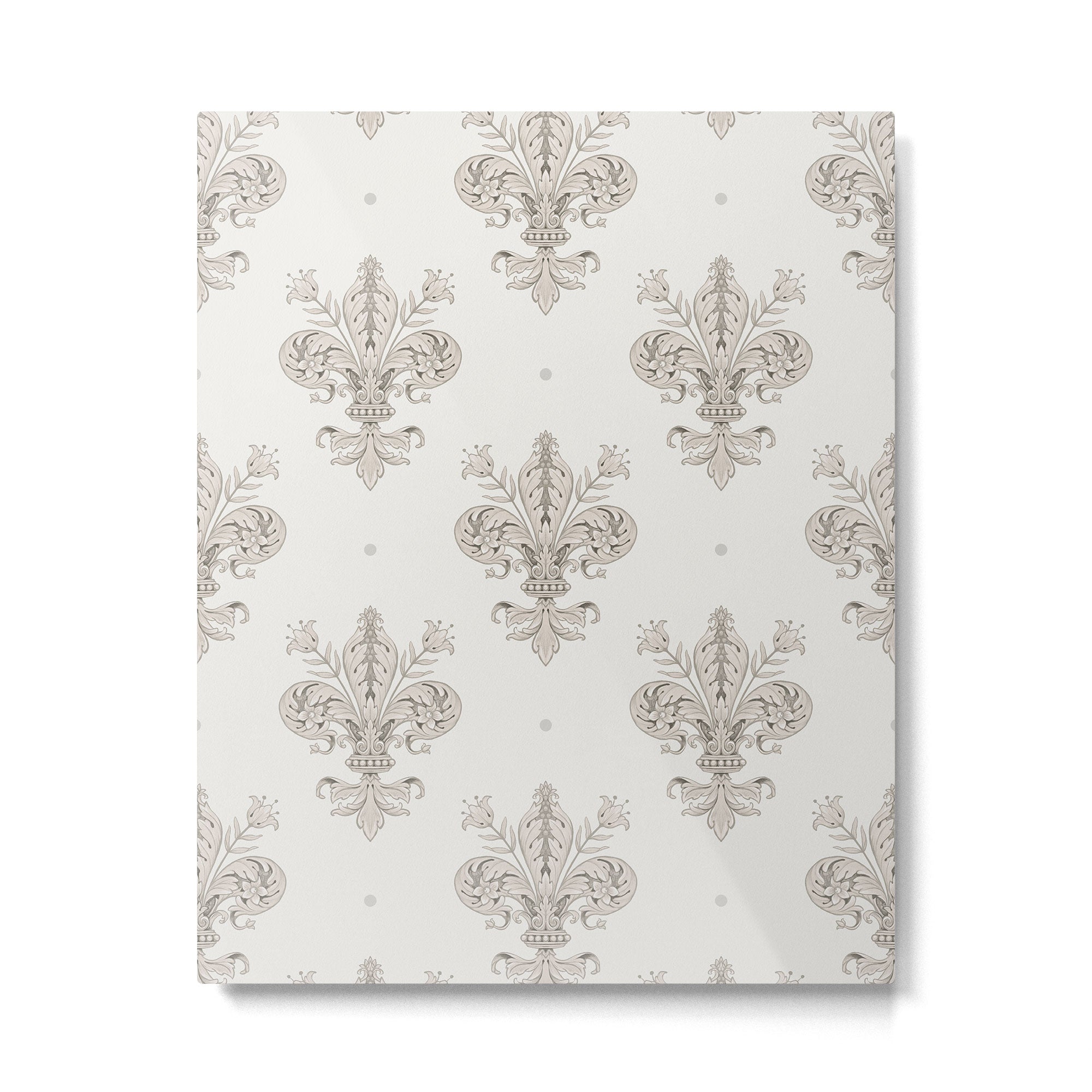Fleur De Lis In Warm Grey Metal Print Gallery Image 6