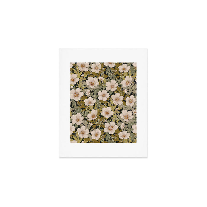 Floral Meadow In Spring Green Art Print Gallery Image 1