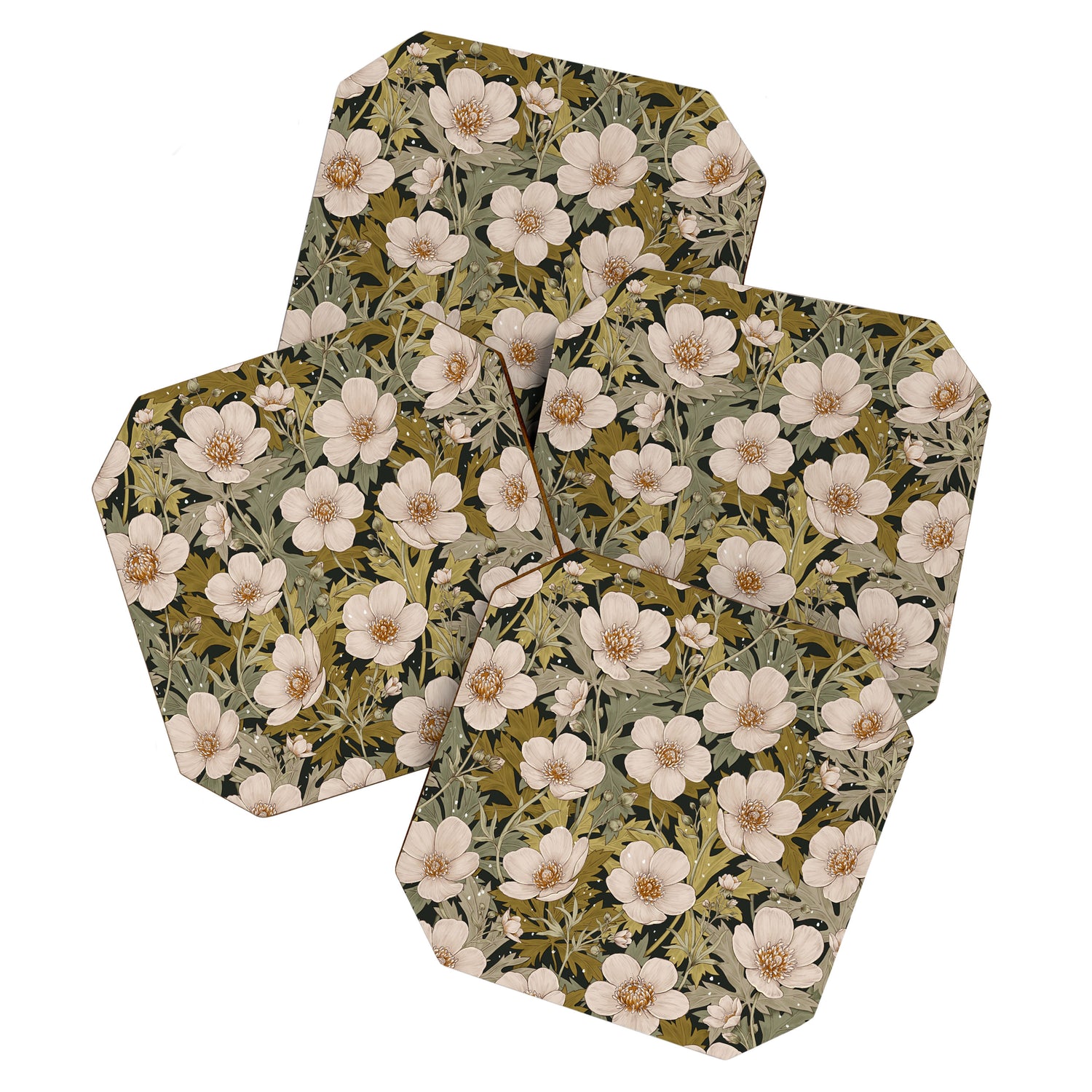 Floral Meadow In Spring Green Coaster Gallery Image 1