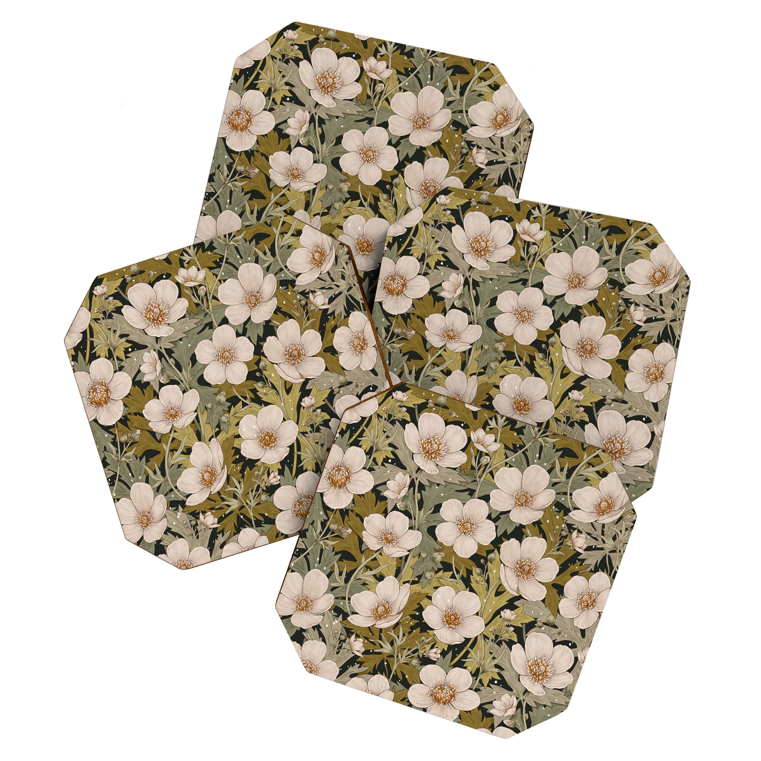 Floral Meadow In Spring Green Coaster Gallery Image 1
