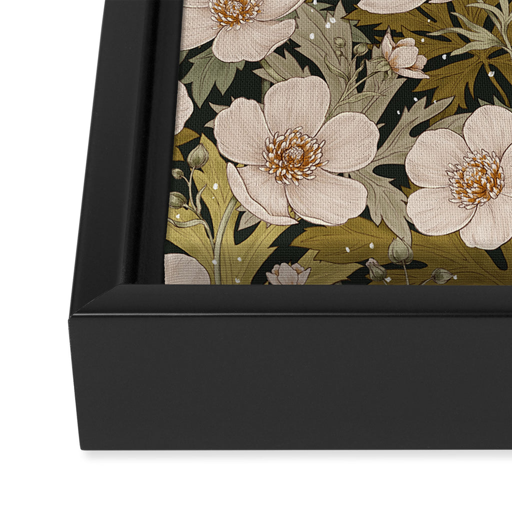 Floral Meadow In Spring Green Framed Canvas Print Gallery Image 3