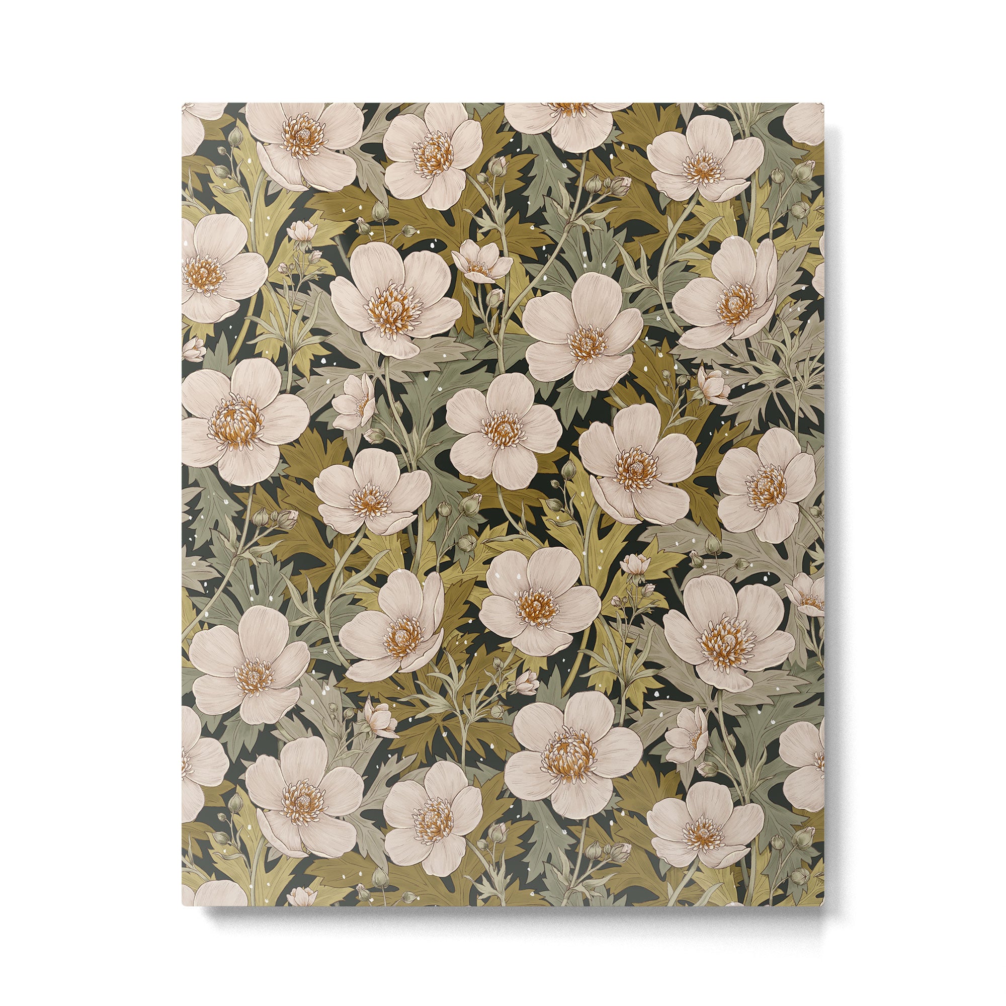 Floral Meadow In Spring Green Metal Print Gallery Image 4