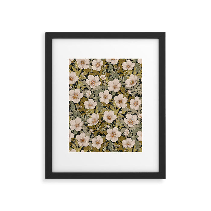 Floral Meadow In Spring Green Framed Art Print Gallery Image 1