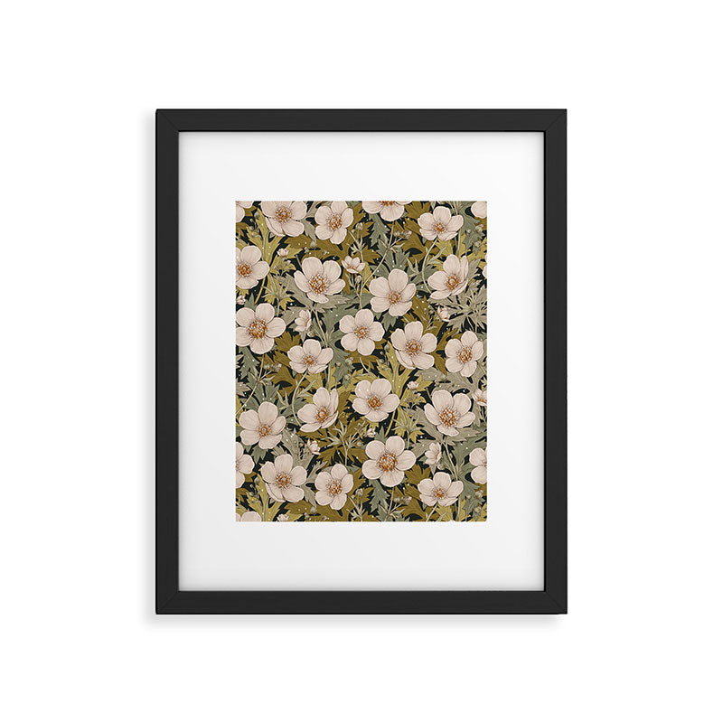 Floral Meadow In Spring Green Framed Art Print Gallery Image 5