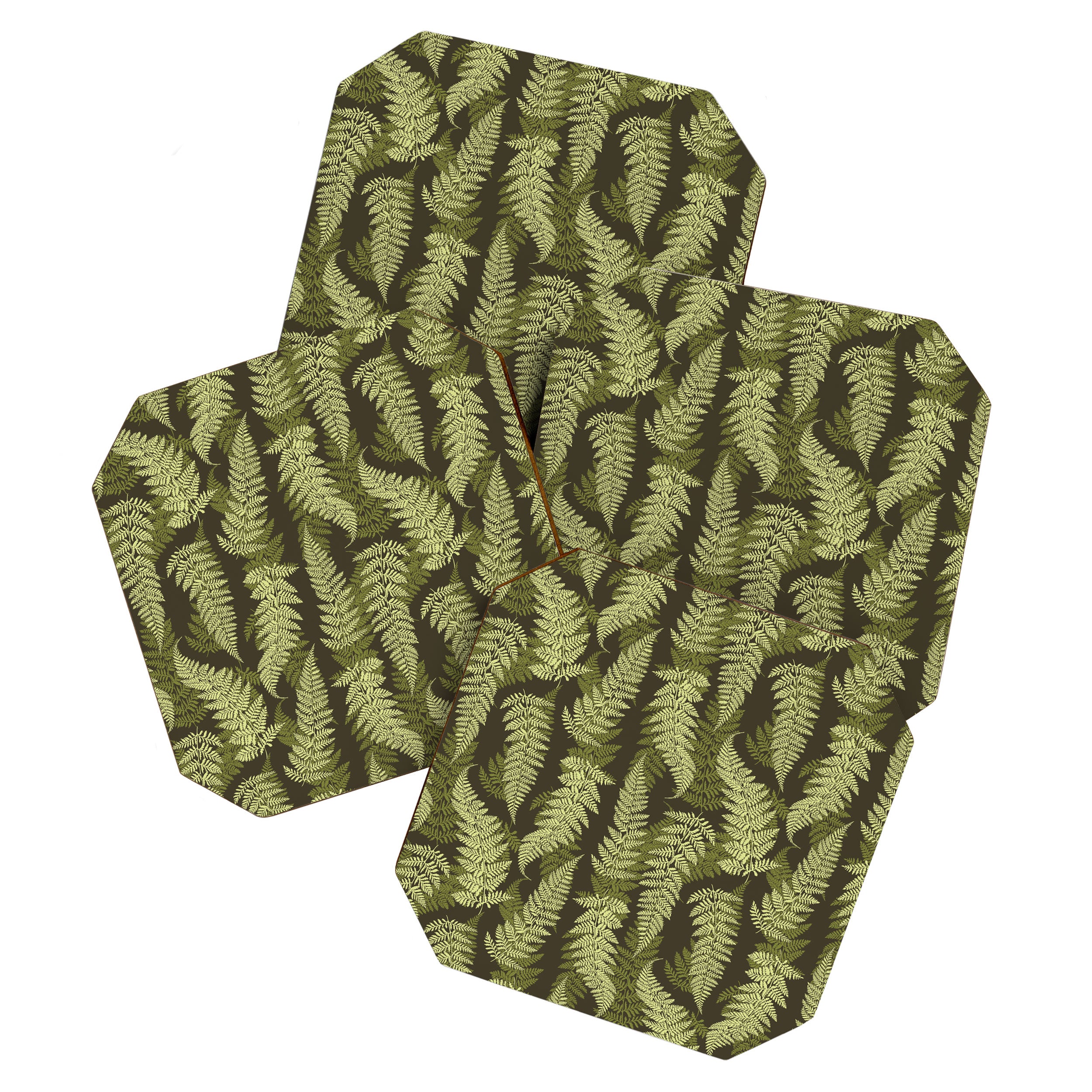 Forest Ferns - Woodland Green Coaster Gallery Image 1