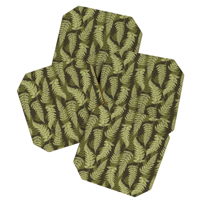 Forest Ferns - Woodland Green Coaster Gallery Image 1