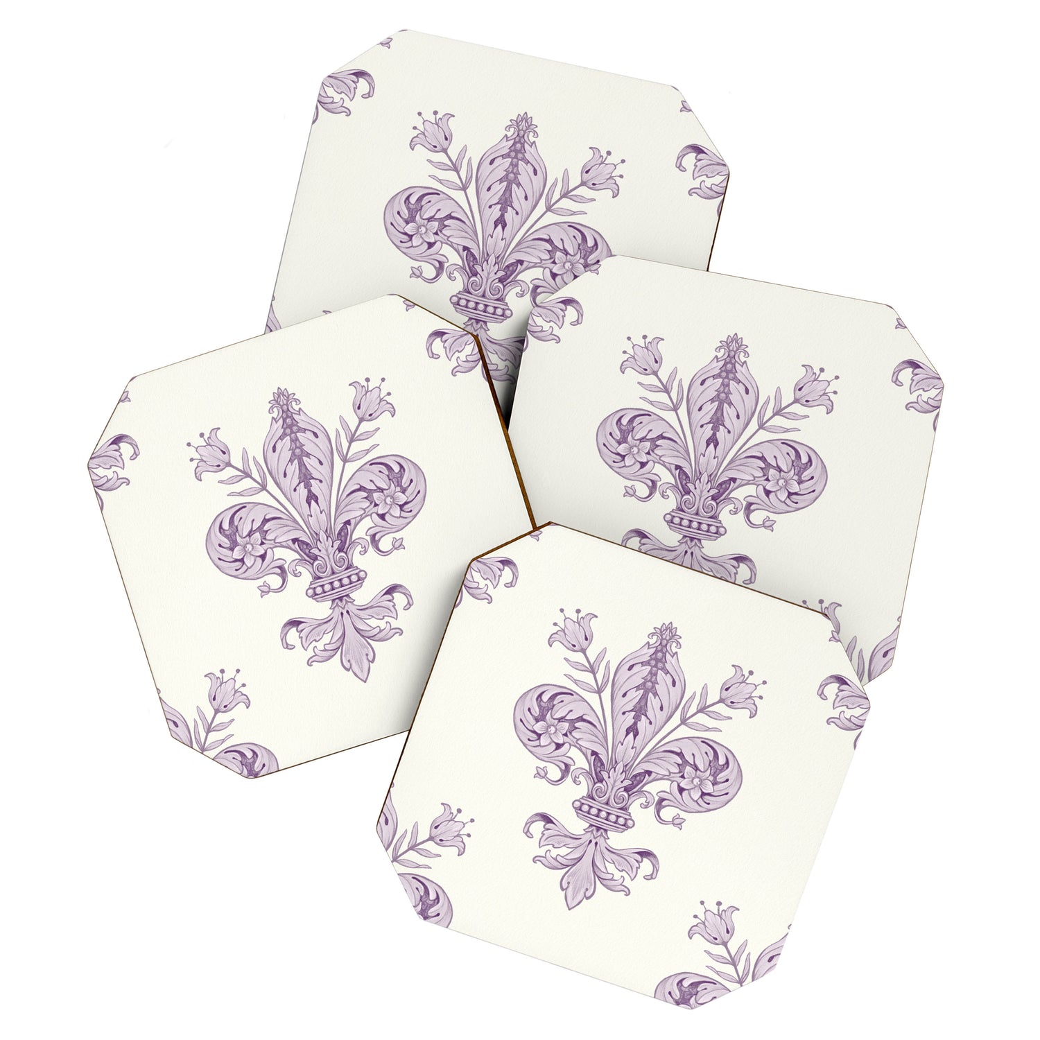 French Lavender Fleur De Lis Coaster Gallery Image 1