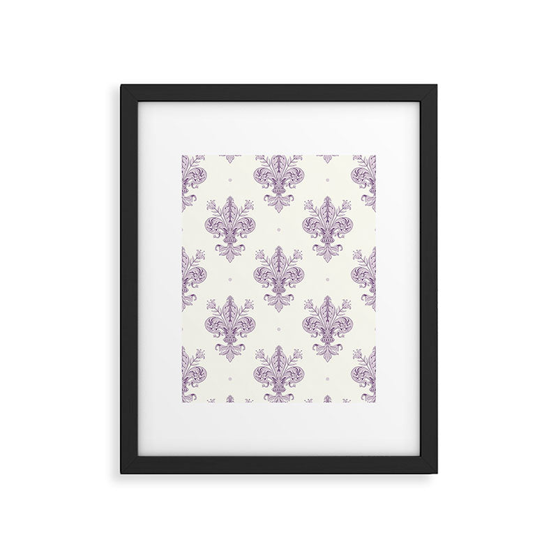 French Lavender Fleur De Lis Framed Art Print Gallery Image 6