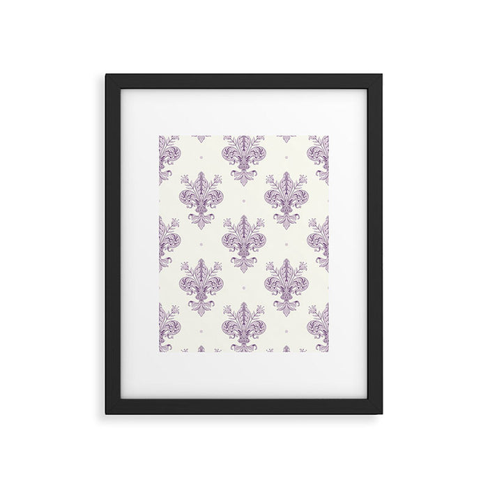 French Lavender Fleur De Lis Framed Art Print Gallery Image 1