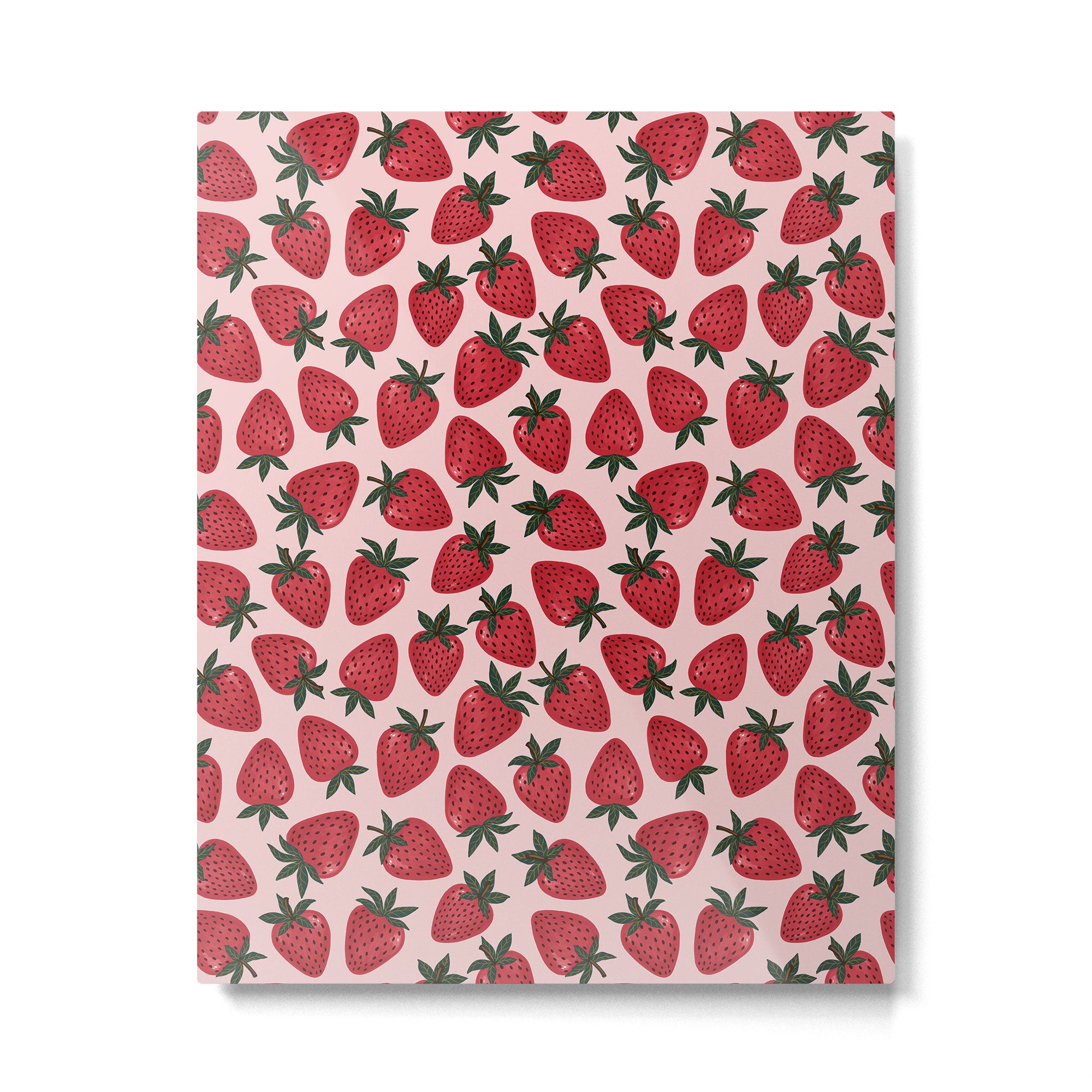 Gouache Strawberry in Pink Metal Print Gallery Image 4