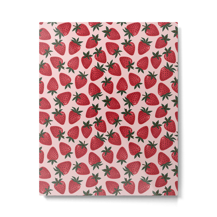 Gouache Strawberry in Pink Metal Print Gallery Image 1