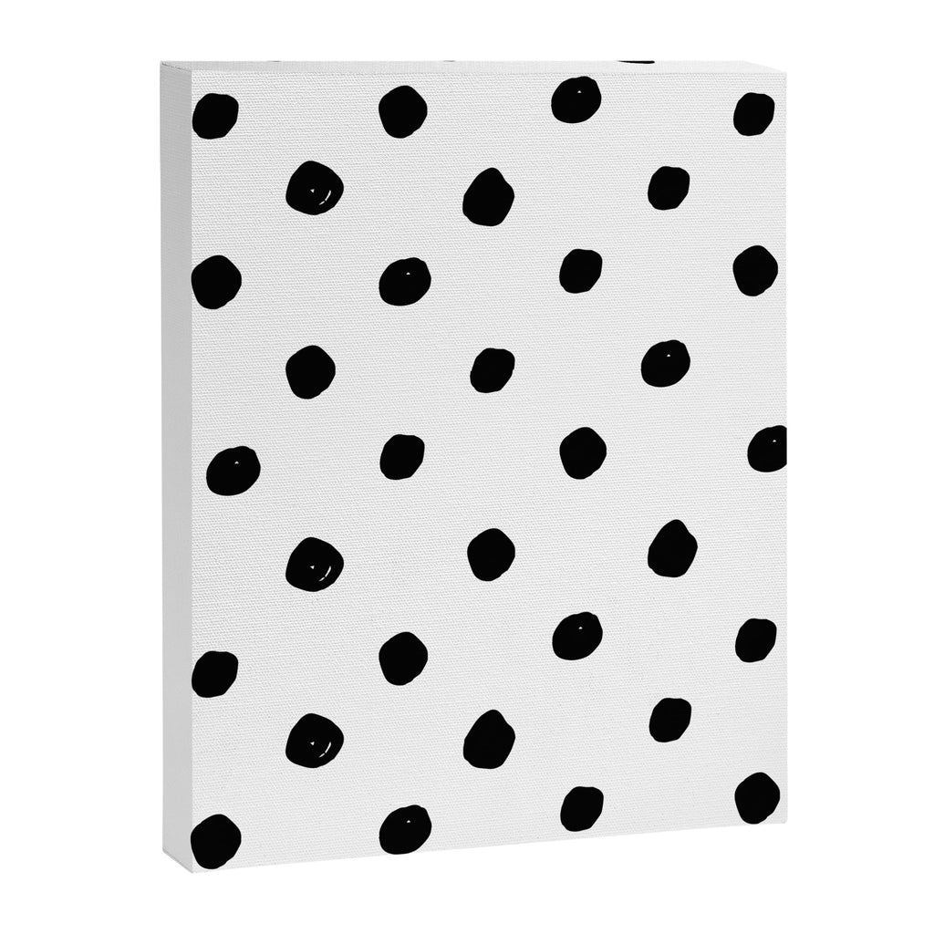 Hand Drawn Polka Dots â Black and White Ink Art Canvas Print Gallery Image 6