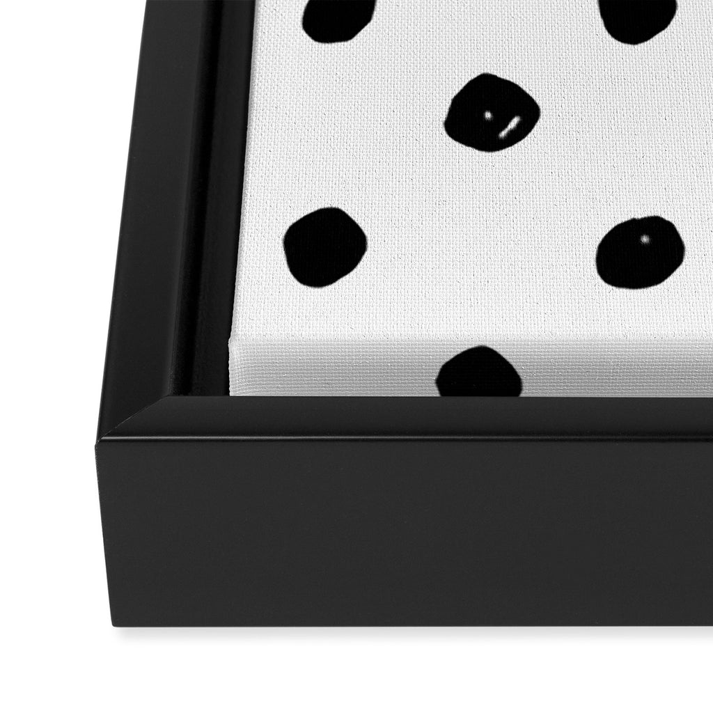 Hand Drawn Polka Dots â Black and White Ink Art Framed Canvas Print Gallery Image 3