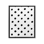 Hand Drawn Polka Dots â Black and White Ink Art Framed Canvas Print Gallery Image 6