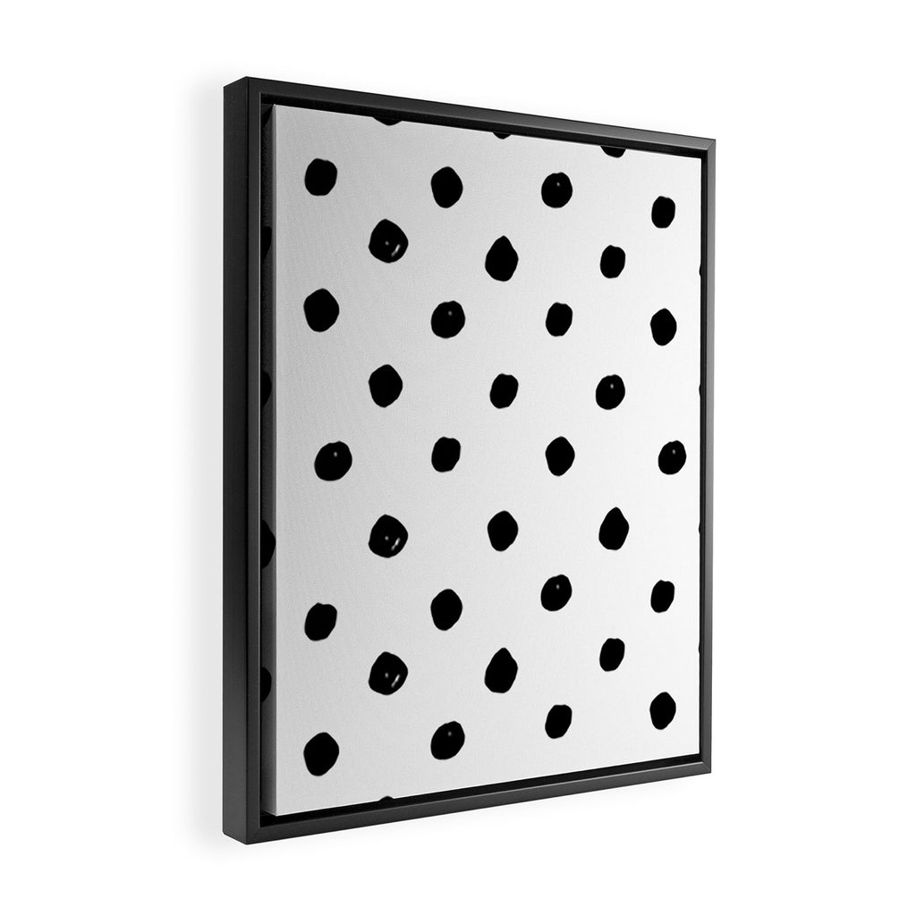 Hand Drawn Polka Dots â Black and White Ink Art Framed Canvas Print Gallery Image 2