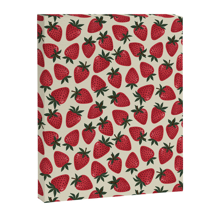 Hand Drawn Vintage Strawberry Pattern Canvas Print Gallery Image 1
