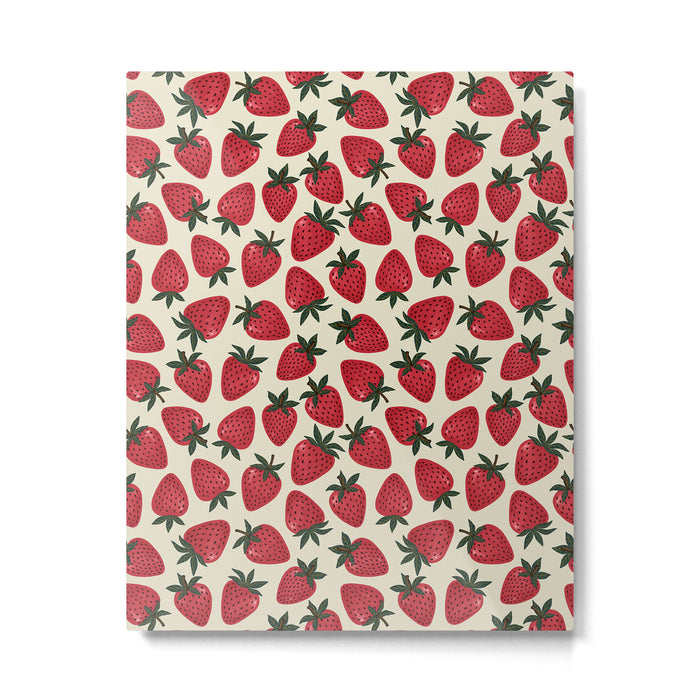 Hand Drawn Vintage Strawberry Pattern Metal Print Gallery Image 1