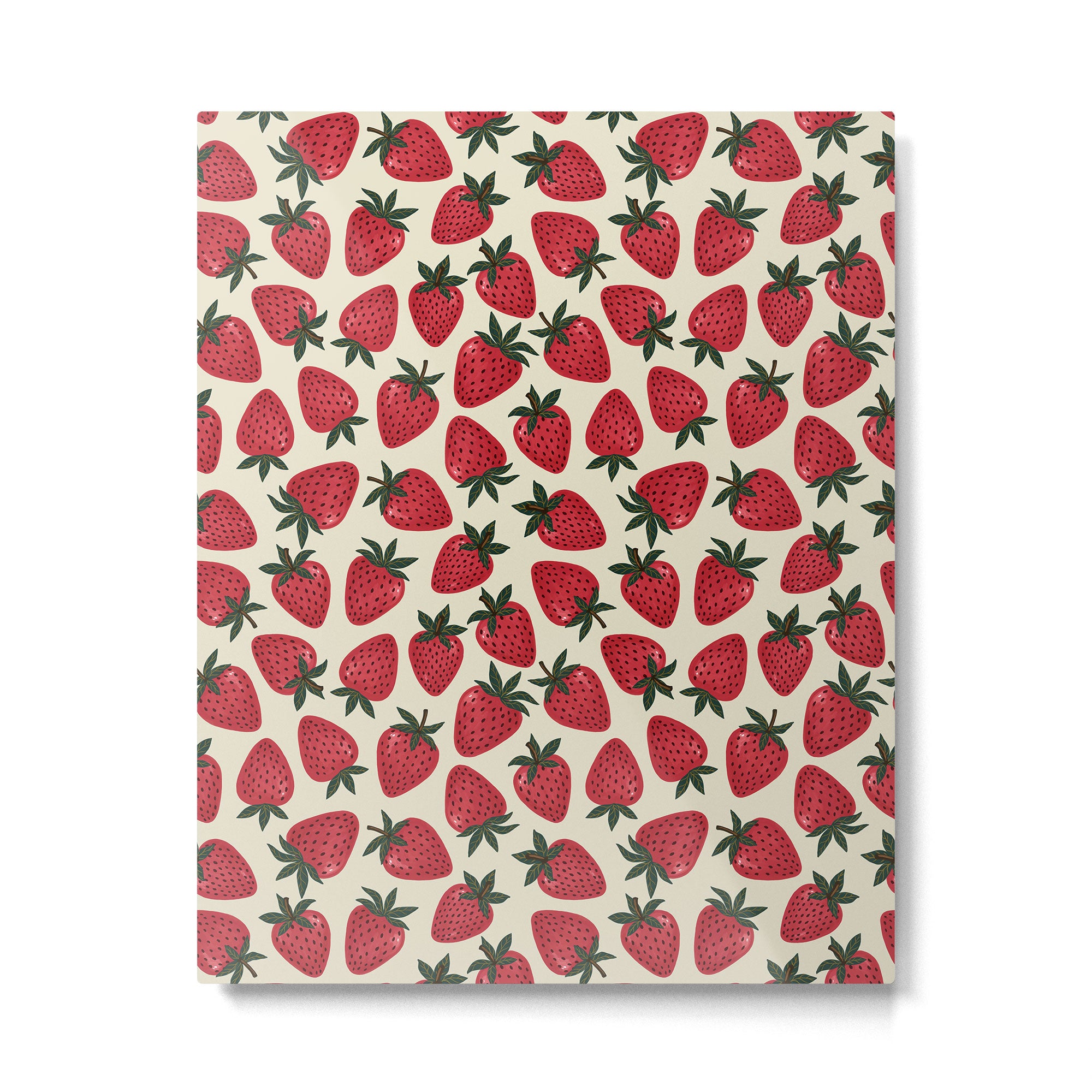 Hand Drawn Vintage Strawberry Pattern Metal Print Gallery Image 4
