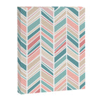 Herringbone Pattern - Cream Coral and Teal Canvas Print Gallery Image 6