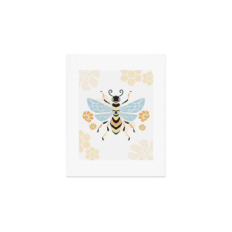 Honey Bee Abstract Pattern Art Print Gallery Image 1
