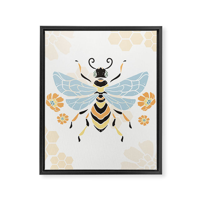 Honey Bee Abstract Pattern Framed Canvas Print Gallery Image 1