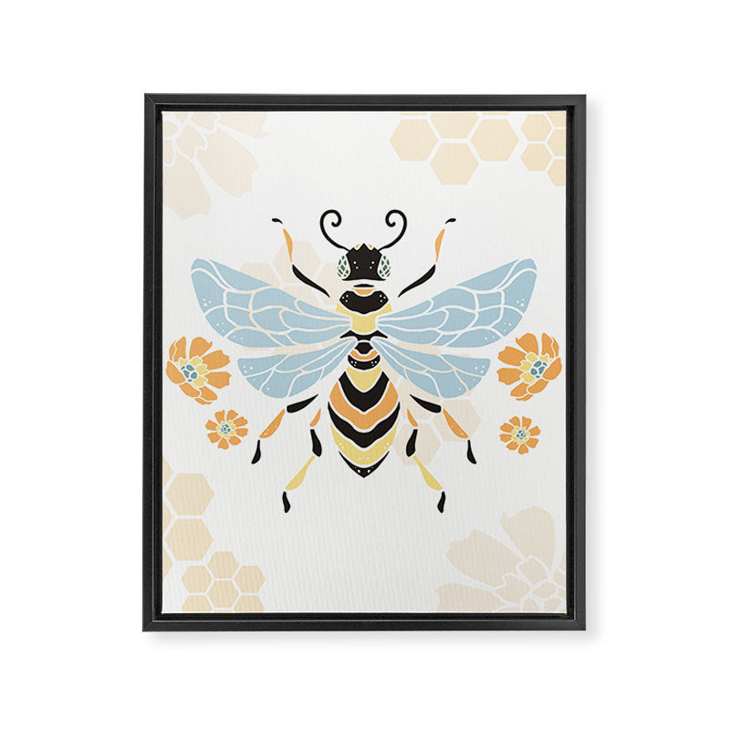 Honey Bee Abstract Pattern Framed Canvas Print Gallery Image 6