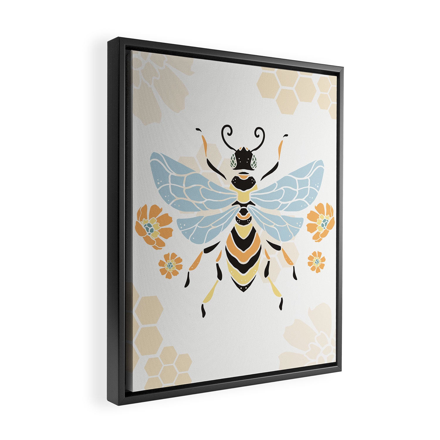 Honey Bee Abstract Pattern Framed Canvas Print Gallery Image 2