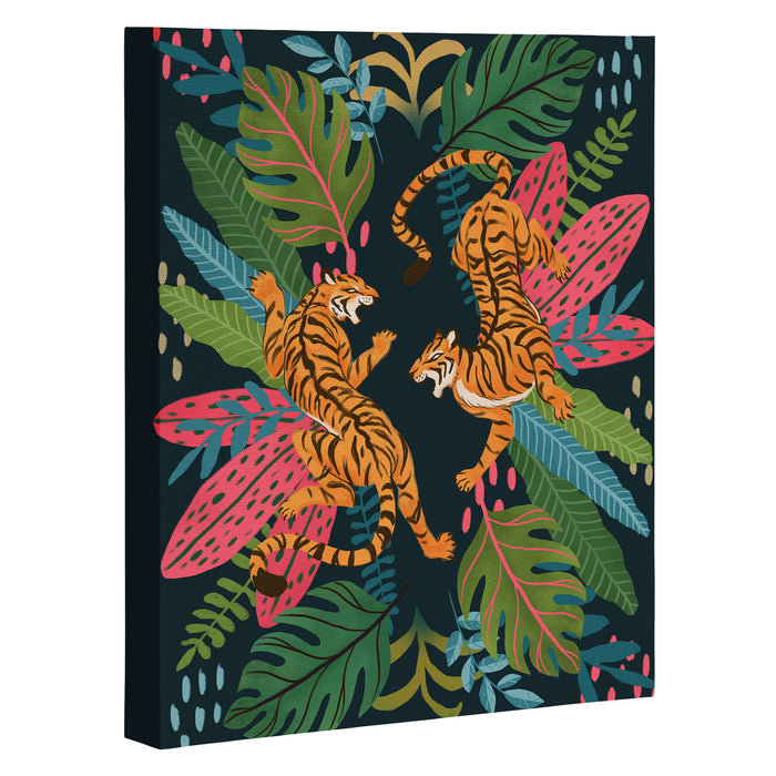 Jungle Cats - Roaring Tigers Canvas Print Gallery Image 1