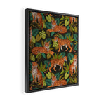 Jungle Cats In Charcoal Framed Canvas Print Gallery Image 2