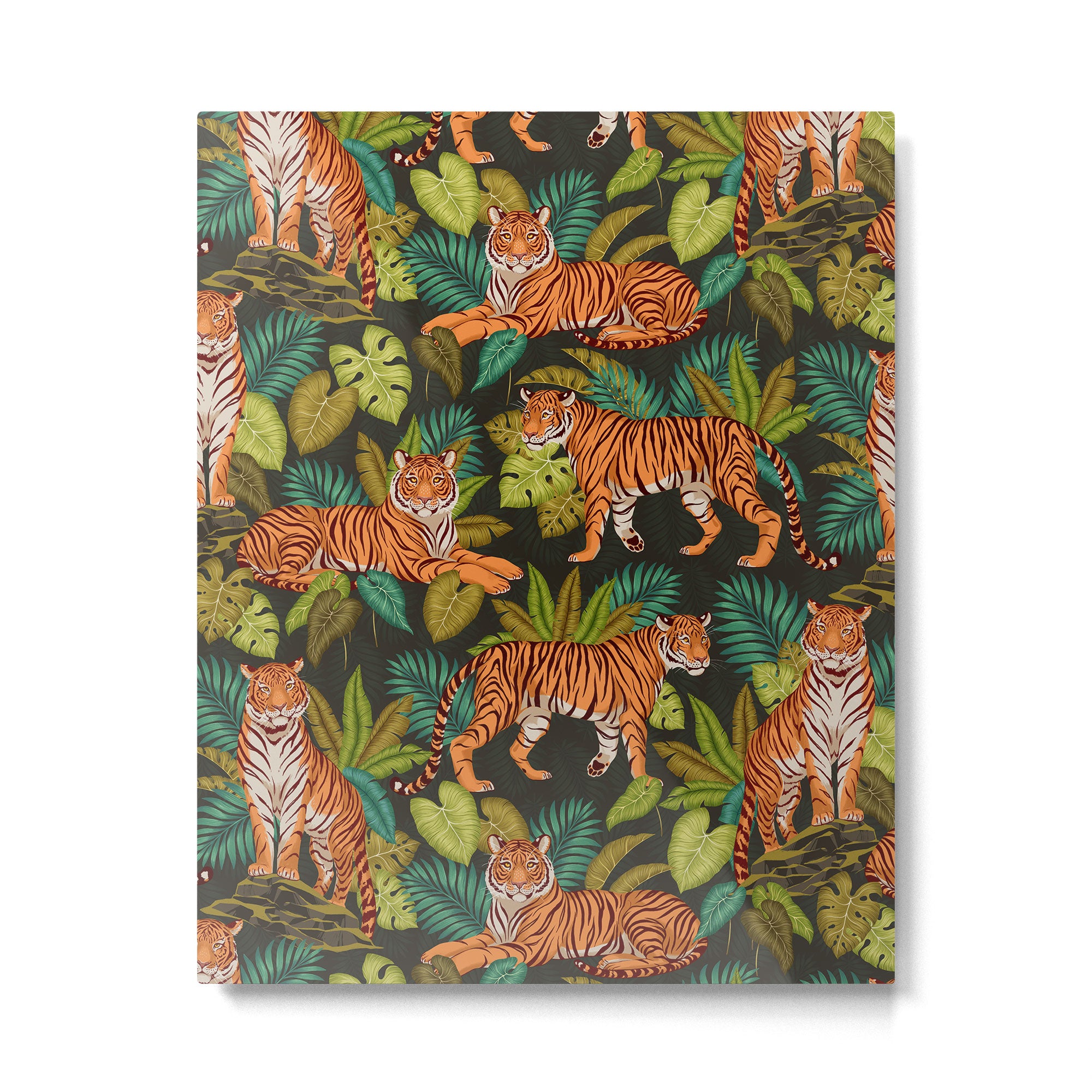 Jungle Cats In Charcoal Metal Print Gallery Image 4